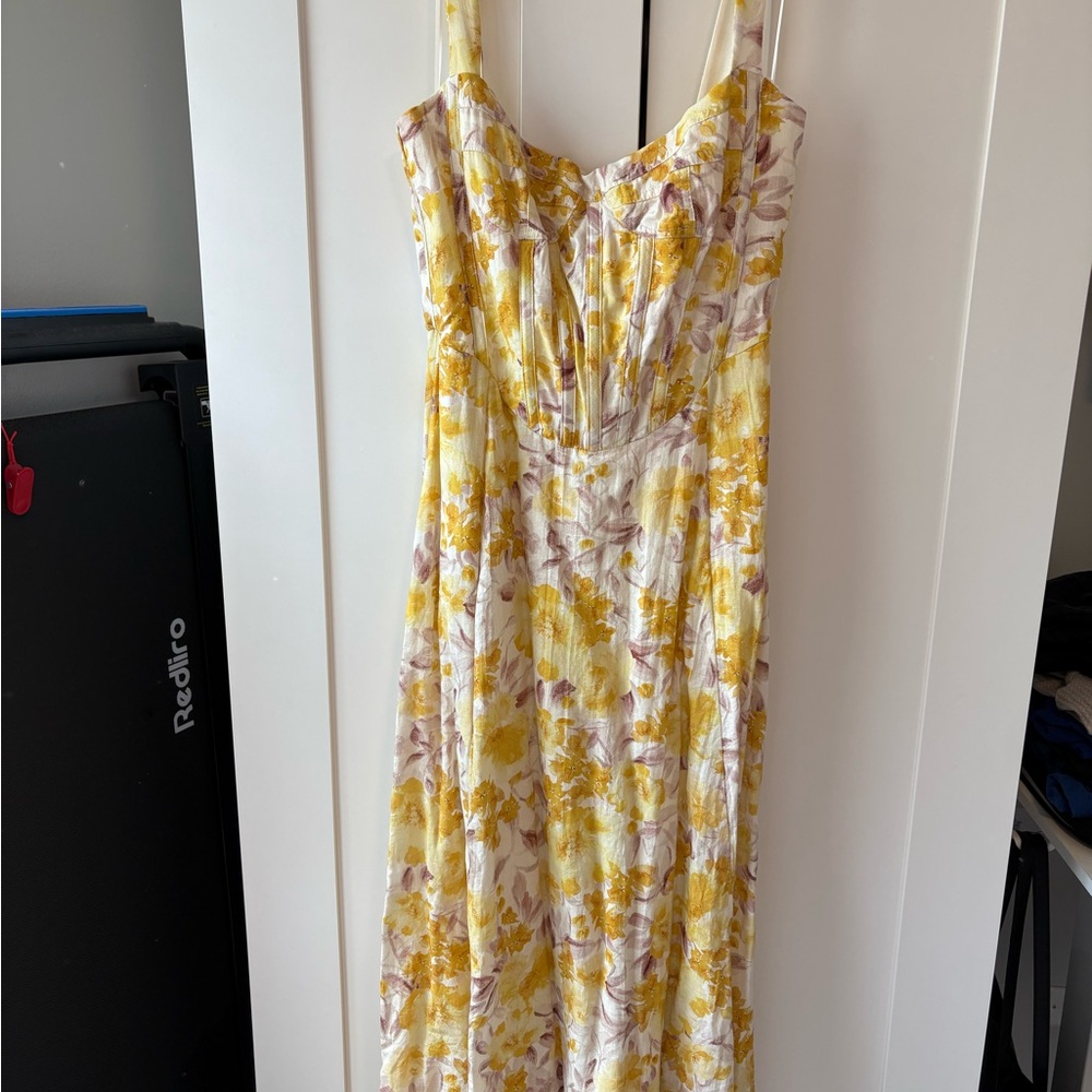 Bardot Yellow and White Floral Maxi Dress